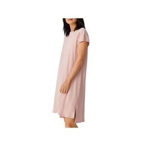EILEEN FISHER Womens Pink Step Hem Boxy Fit Short Sleeve Sheath Dress L